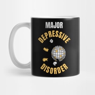 Major Depressive Disorder -Yellow  Retro Disco Ball Mug